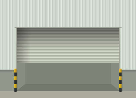 Roller shutter warehouse doorのイラスト素材