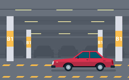 Underground parking backgroundのイラスト素材