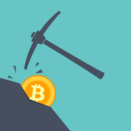 bitcoin mining illustrationのイラスト素材