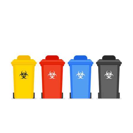 Medical waste bin icon setのイラスト素材