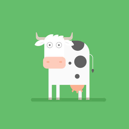 flat cow iconのイラスト素材