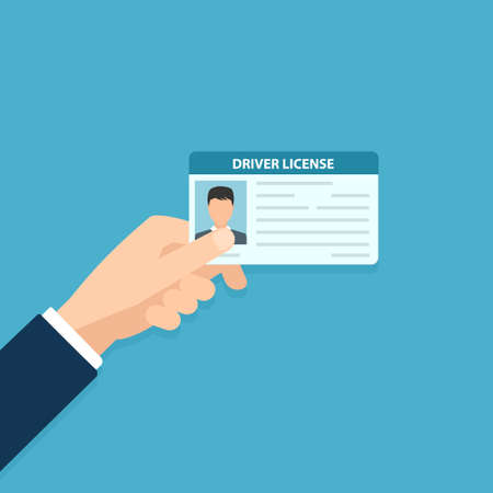 Hand holding car driver licenseのイラスト素材