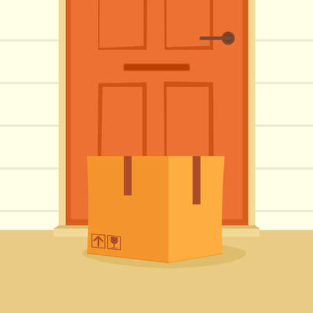 Box at doorのイラスト素材