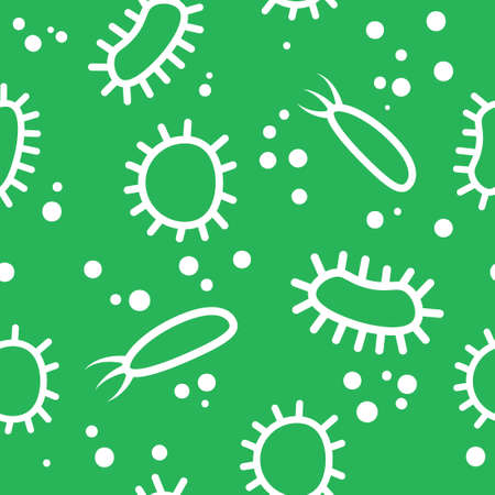 Seamless pattern with bacteria and germsのイラスト素材