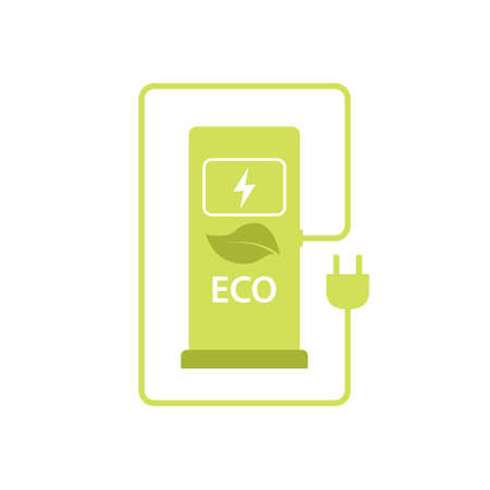 Electric vehicle charging station icon.のイラスト素材