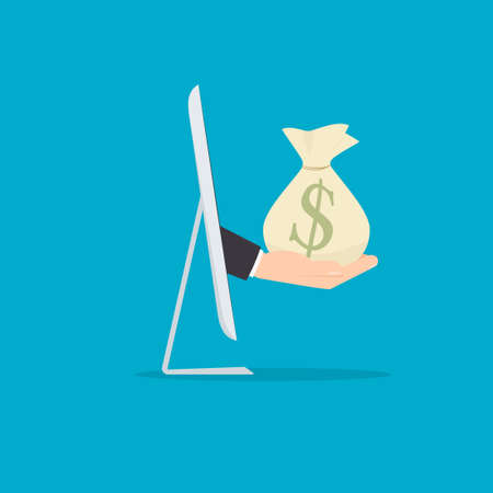 Hands holding money bagのイラスト素材