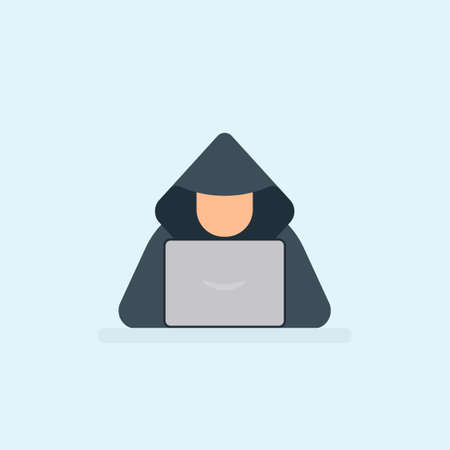 Hacker flat icon.のイラスト素材