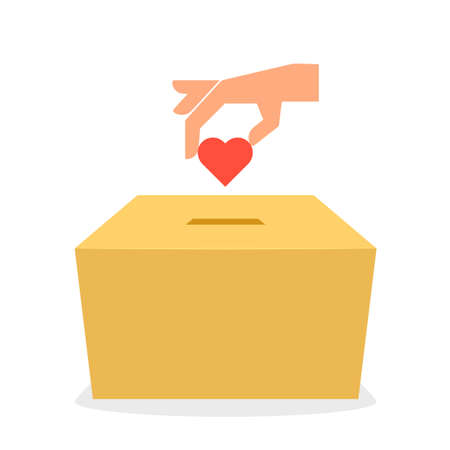 Cardboard donation box iconのイラスト素材