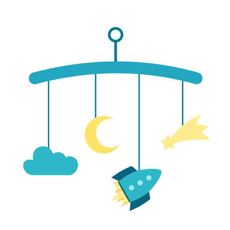 Baby crib mobileのイラスト素材