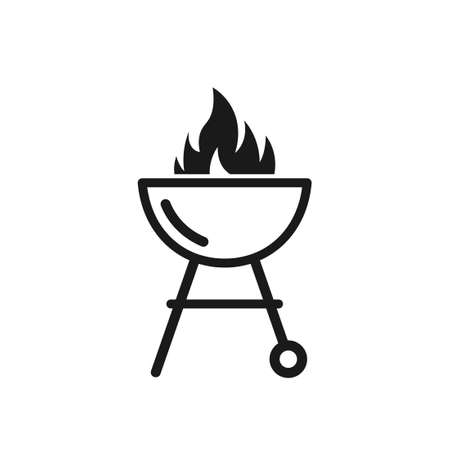 Black barbecue grill iconのイラスト素材