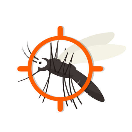 Mosquito aim icon. Pest control clip art isolated on white backgroundのイラスト素材