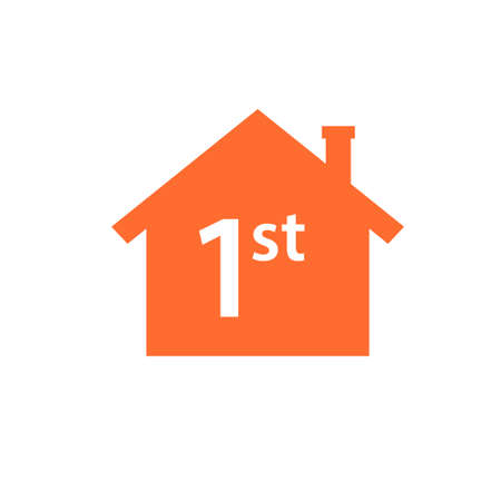 first time home buyer icon. Real estate clipart isolated on white backgroundのイラスト素材