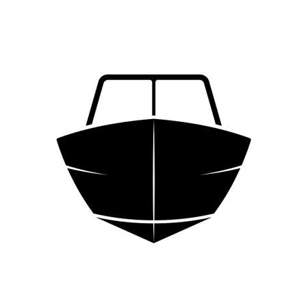 Motor boat front view. Clipart image isolated on white backgroundのイラスト素材