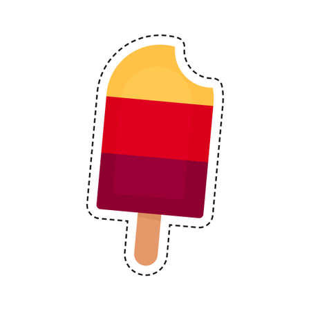 ice lolly sticker. Vector illustration isolated on white backgroundのイラスト素材