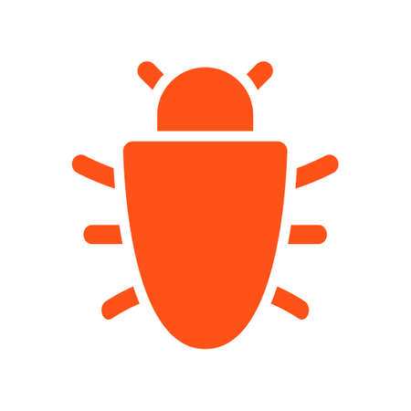Computer bug icon. Vector image isolated on white backgroundのイラスト素材