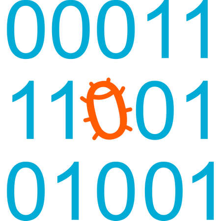 Program code with bug. Vector image isolated on white backgroundのイラスト素材