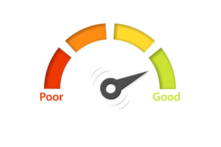 Credit dial indicator. Vector image isolated on white backgroundのイラスト素材