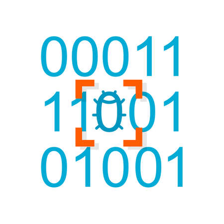 Bug tracking icon. Vector image isolated on white backgroundのイラスト素材