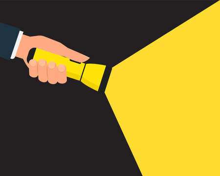 Hand holding flashlight. Clipart imageのイラスト素材