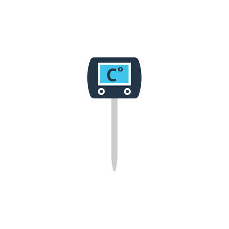 Digital meat thermometer glyph icon. Clipart image isolated on white backgroundのイラスト素材