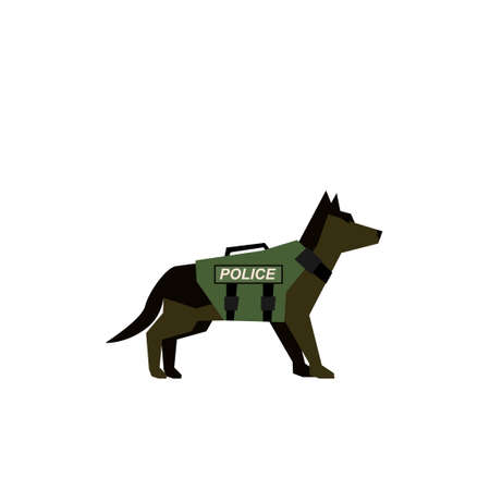 Police dog icon. Clipart image isolated on white backgroundのイラスト素材