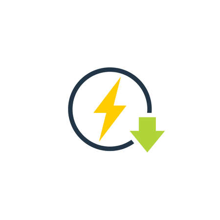 Energy reduction icon. Clipart image isolated on white backgroundのイラスト素材