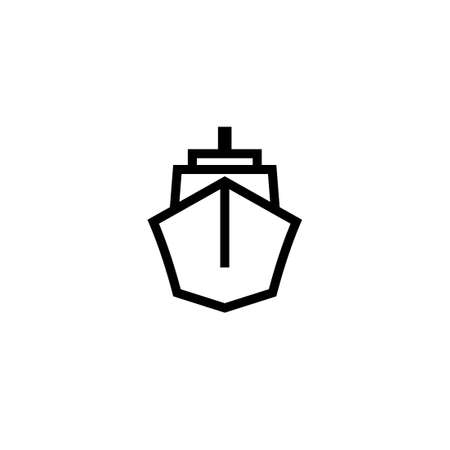 Ship front view outline icon. Clipart image isolated on white background