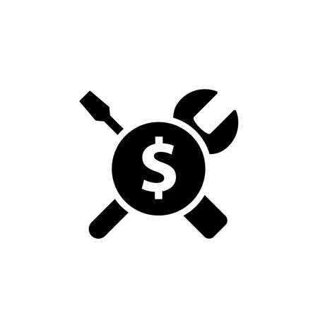 Cost Maintenance silhouette icon. Clipart image isolated on white backgroundのイラスト素材