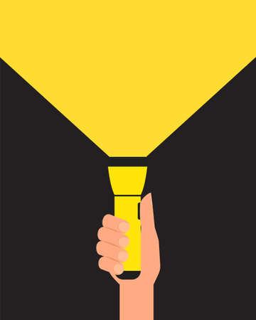 Hand holding flashlight. Clipart imageのイラスト素材
