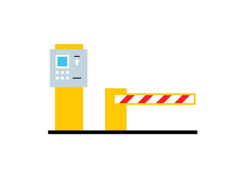 Parking ticket machine yellow icon. Clipart image isolated on white background