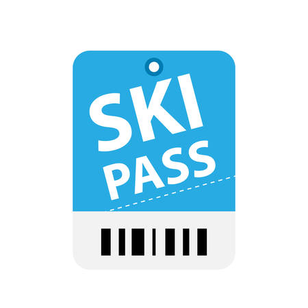 Ski pass ticket icon. Clipart image isolated on white backgroundのイラスト素材