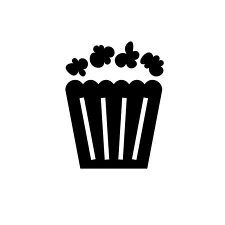 Popcorn box silhouette icon. Clipart image isolated on white backgroundのイラスト素材