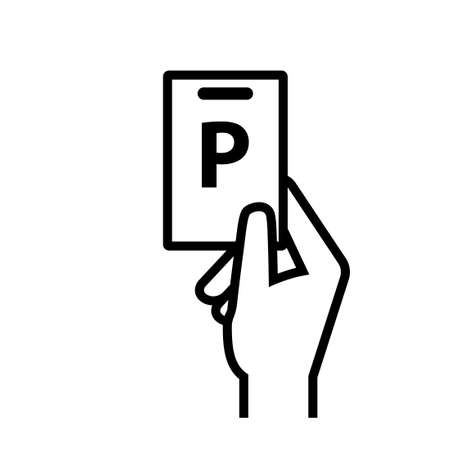 Parking access card outline icon. Clipart image isolated on white backgroundのイラスト素材