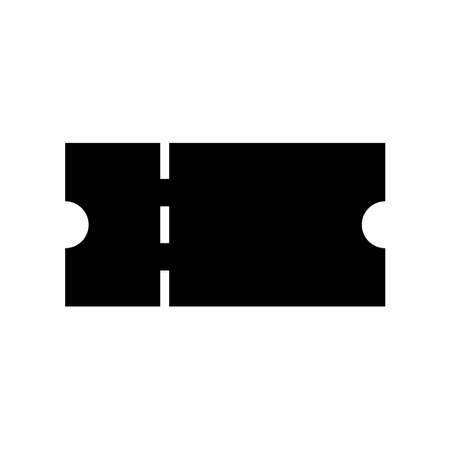 Ticket stub black icon. Clipart image isolated on white backgroundのイラスト素材