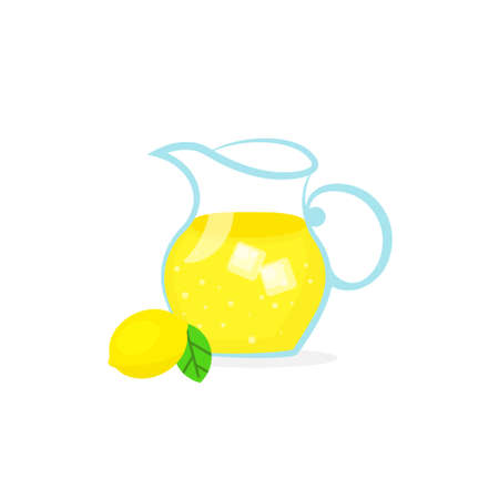 Glass lemonade pitcher icon. Clipart image isolated on white backgroundのイラスト素材