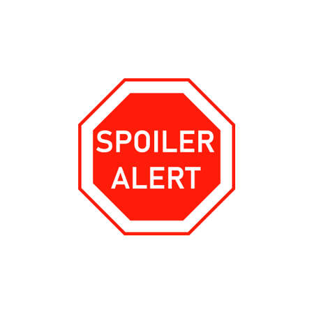 Spoiler alert road sign. Clipart image isolated on white backgroundのイラスト素材