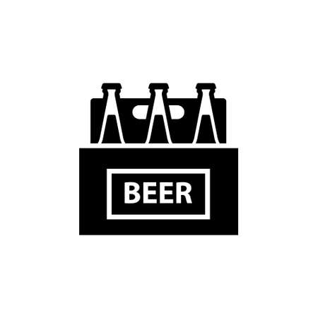 Beer 6 pack silhouette icon. Clipart image isolated on white backgroundのイラスト素材