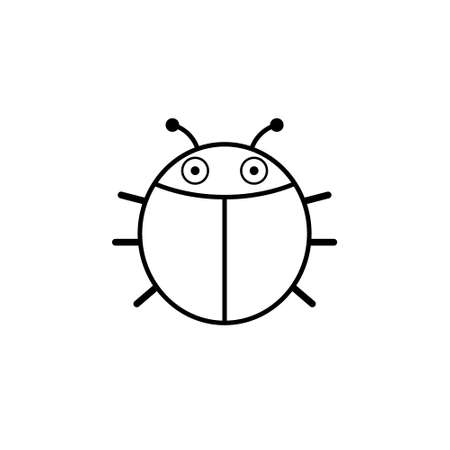 Blank ladybird outline icon. Clipart image isolated on white backgroundのイラスト素材