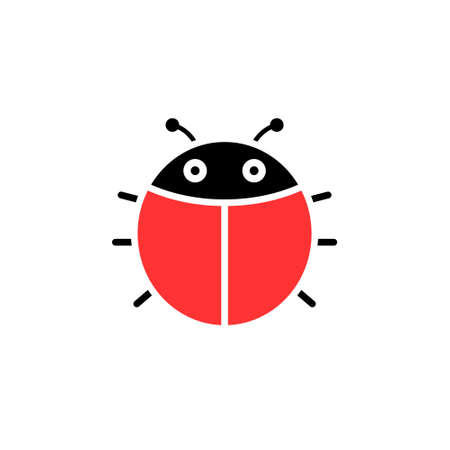 Blank ladybird glyph icon. Clipart image isolated on white background