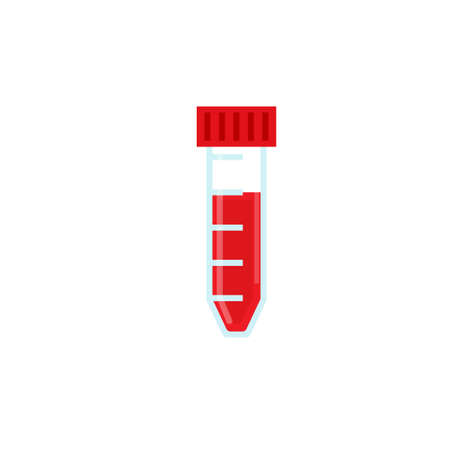 Blood sample in test tube icon. Clipart image isolated on white backgroundのイラスト素材