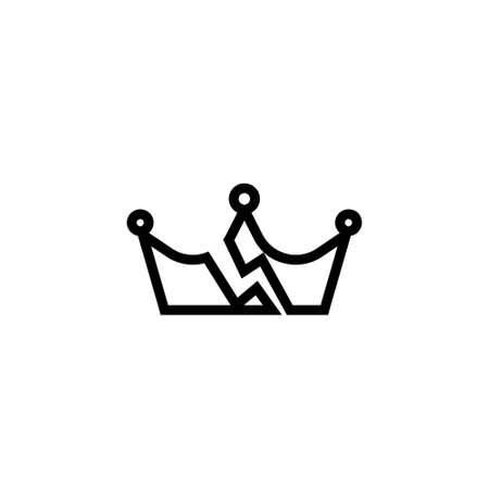 Broken crown outline icon. Clipart image isolated on white backgroundのイラスト素材