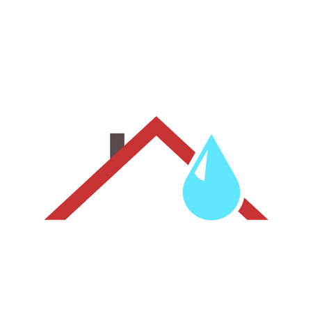 Ceiling leak icon. Water damage clipart image isolated on white backgroundのイラスト素材