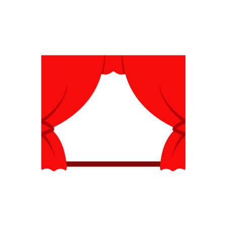 Movie theater curtain icon. Clipart image isolated on white backgroundのイラスト素材