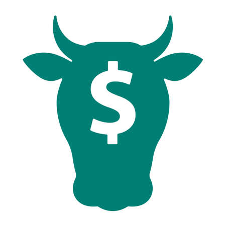 Cash cow silhouette icon. Clipart image isolated on white backgroundのイラスト素材