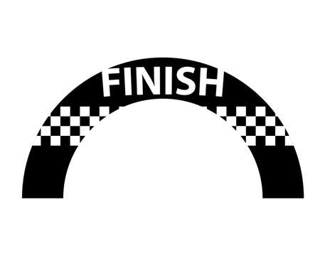 Inflatable finish arch silhouette icon. Clipart image isolated on white backgroundのイラスト素材