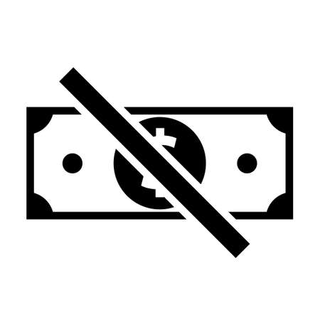 No cash concept icon. Clipart image isolated on white backgroundのイラスト素材