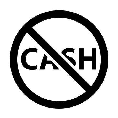 No cash glyph icon. Clipart image isolated on white backgroundのイラスト素材