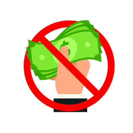 Stop bribery and corruption icon. Clipart image isolated on white backgroundのイラスト素材
