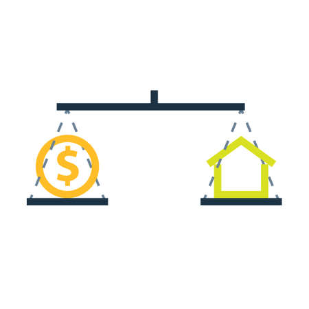 Mortgage balance concept icon. Clipart image isolated on white backgroundのイラスト素材