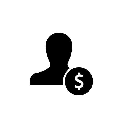 Labor cost silhouette icon. Clipart image isolated on white backgroundのイラスト素材
